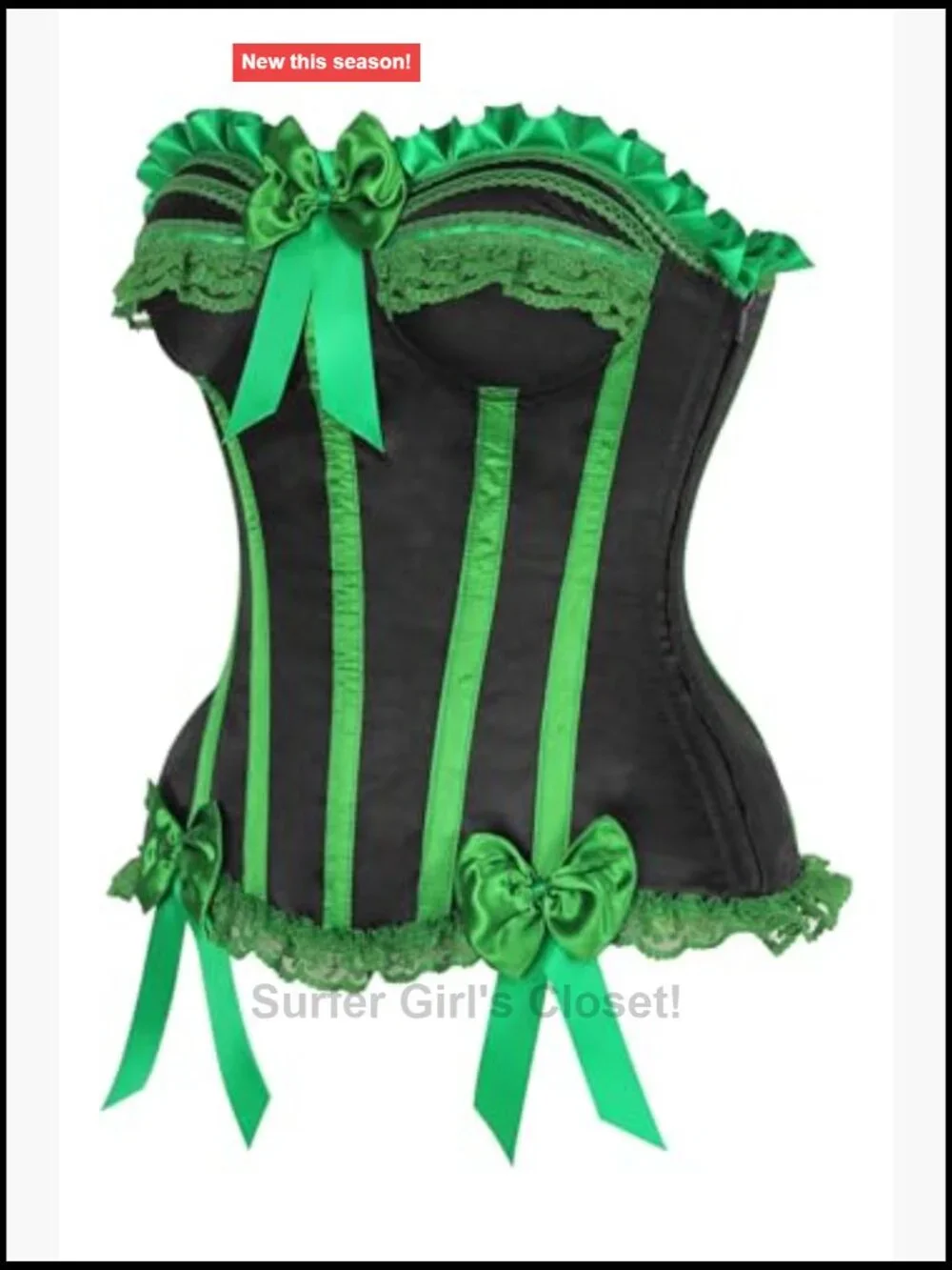 Steel Boned Corset & Bloomers Set Burlesque Corset 2 Pc Polyester Steel Boned